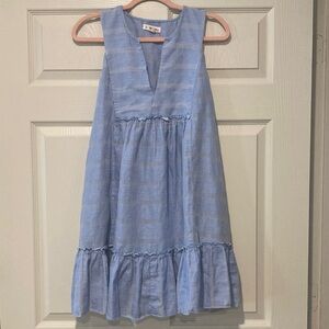 LemLem Blue Vneck Plunge Midi Dress Denim Look Size Large